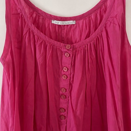 Fuchsia sleeveless blouse dress with pockets