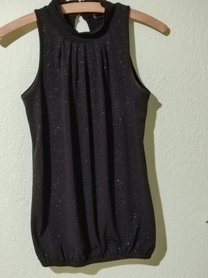 Terranova women's top like new with silver glitter, black, size M