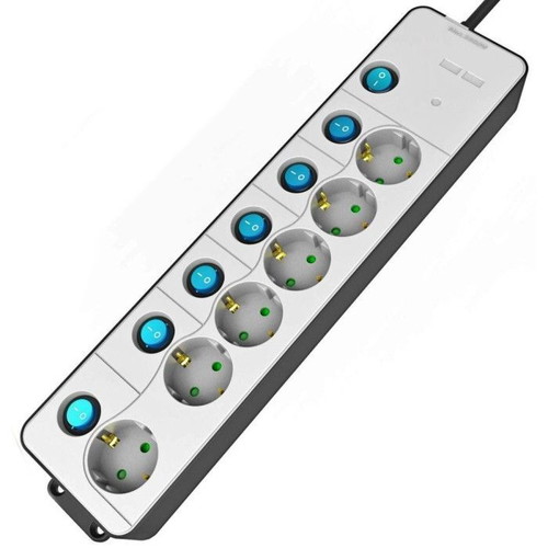 Entac Power Strip 6 Sockets with Individual Switches 3G1.5 1.5m new