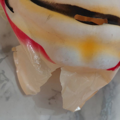 Vintage clown carnival mask from the 70s, used