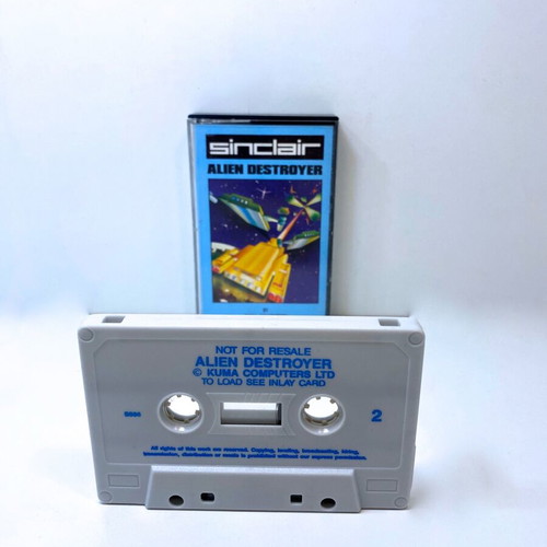 Alien Destroyer tape cassette for Spectrum ZX used, complete in box