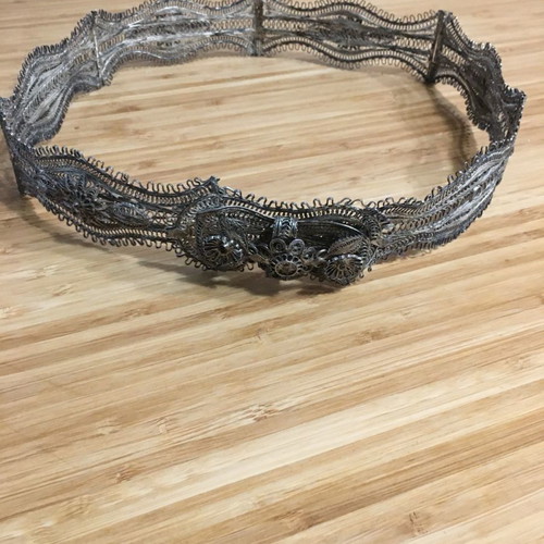 Silver filigree belt handmade used 18th - 19th century
