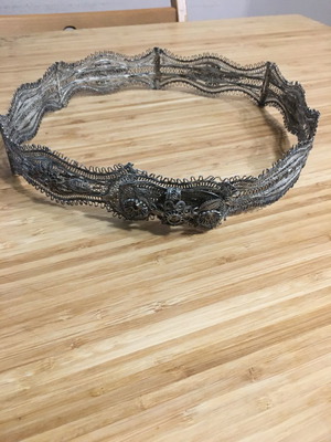 Silver filigree belt handmade used 18th - 19th century