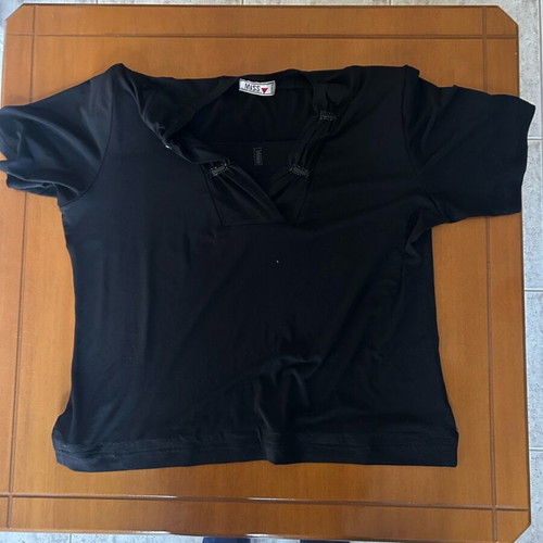 Miss short-sleeve blouse size XL black like new, made in France