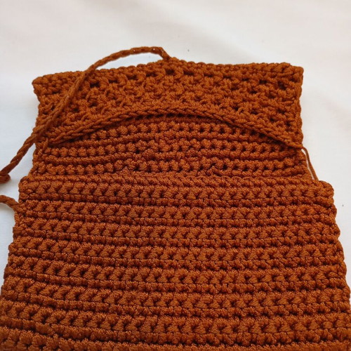 Handmade knitted tobacco pouch like new, warm brown color