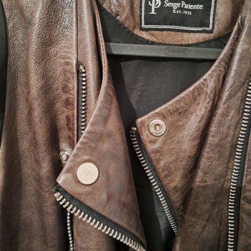 Leather jacket like new, black-brown, size L