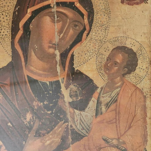 Virgin Hodegetria framed Byzantine icon reproduction like new
