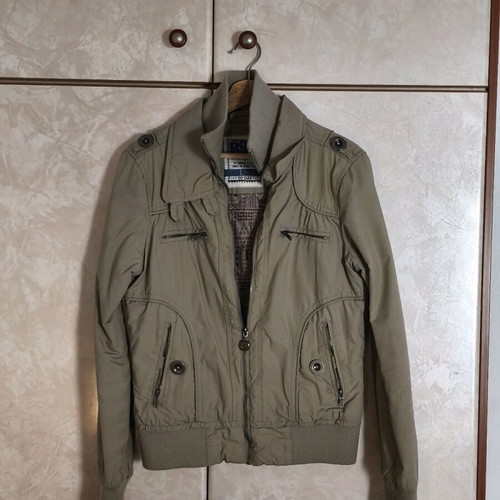 Bershka bomber jacket used, size L, khaki brown green