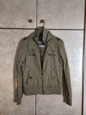 Bershka bomber jacket used, size L, khaki brown green