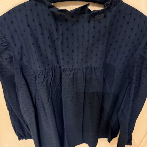 H&M blouse with embossed polka dots new, black, size S