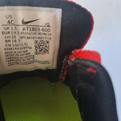 Nike shoes used, baby red sports size 19.5