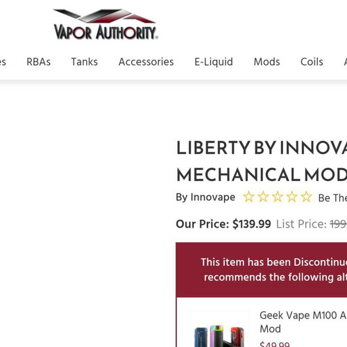 Liberty Mechanical Mod like new by Innovape