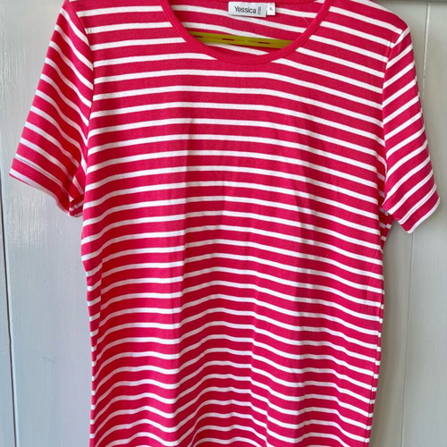 Tshirt Yessica XL pink/white like new, 100% cotton