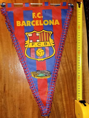 FC Barcelona vintage banner used, authentic