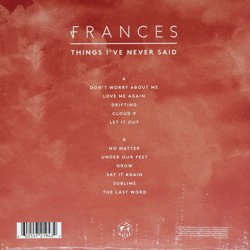 Frances Things I've Never Said vinyl LP new, pop
