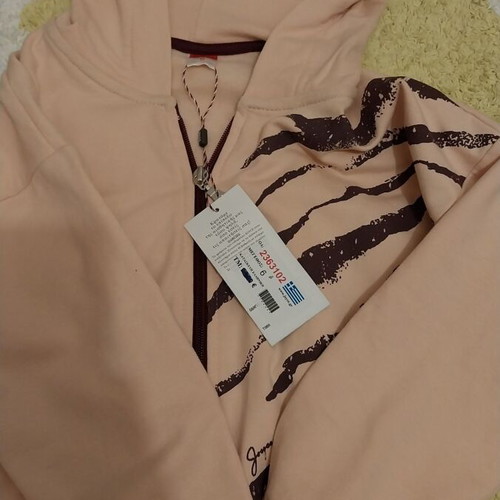 Girls' jacket size 6 new, beige and pink