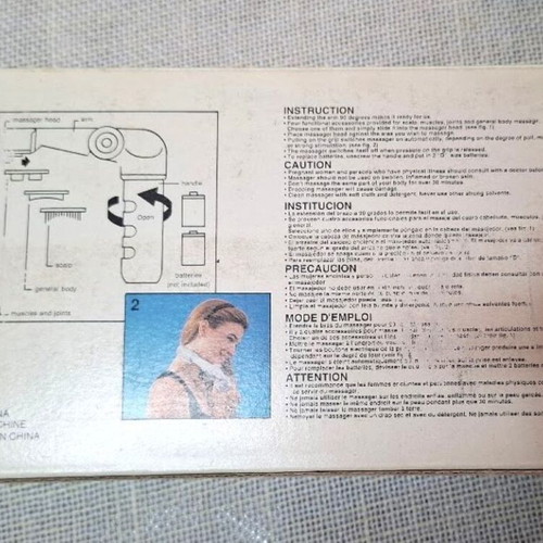 Vintage massage machine with 4 interchangeable heads, like new, battery operated