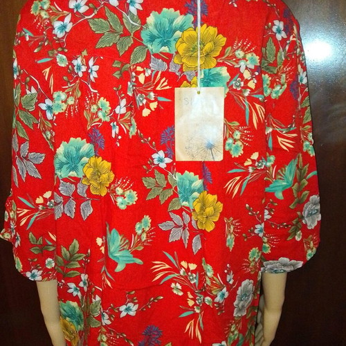 Floral top red Simple one size new