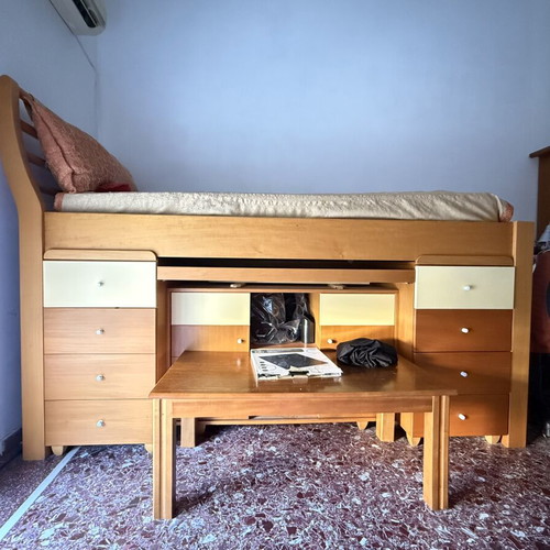 Bed desk with drawers like new, space-saving storage