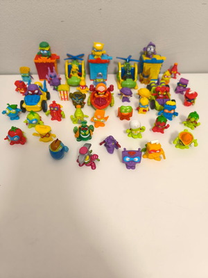 Superzings collection used, 43 figures, 5 vehicles and 3 secret hideouts