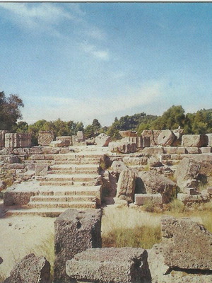 Post Card Ancient Olympia The Temple of Zeus 1983