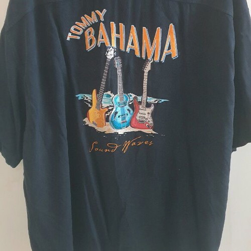 Tommy Bahamas silk shirt XXL, black