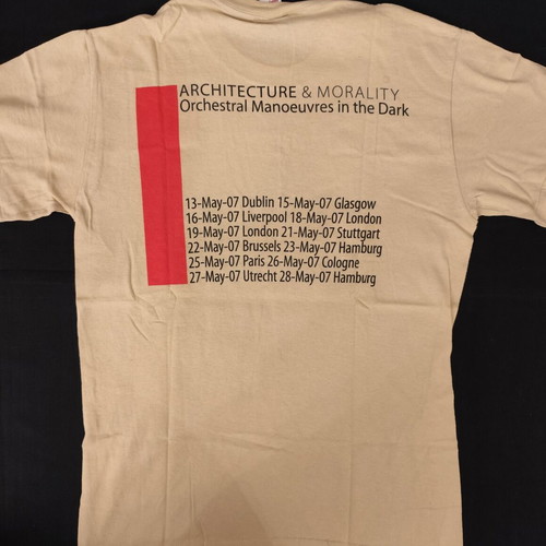OMD Architecture And Morality Tour T Shirt size S used, beige
