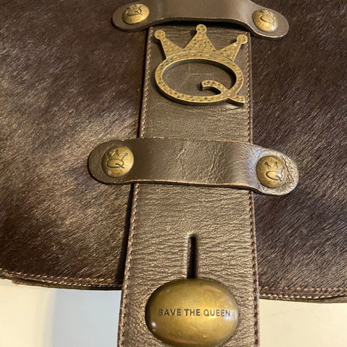 Leather Designer Pony Bag Save the Queen like new, brown crossbody
