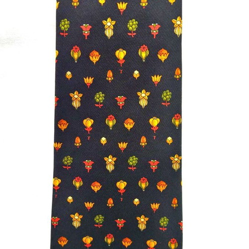 Salvatore Ferragamo authentic tie 100% silk like new, black multicolor