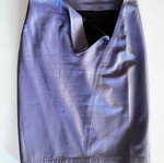 MCM purple leather skirt with diagonal zipper detail