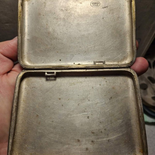 Vintage Soviet brass cigarette case Artel Moskovsky Yuvelir 1930-1950