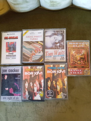 Κασέτες ροκ μεταχειρισμένες, πακέτο 8 με Bon Jovi, Judas Priest, Tom Waits