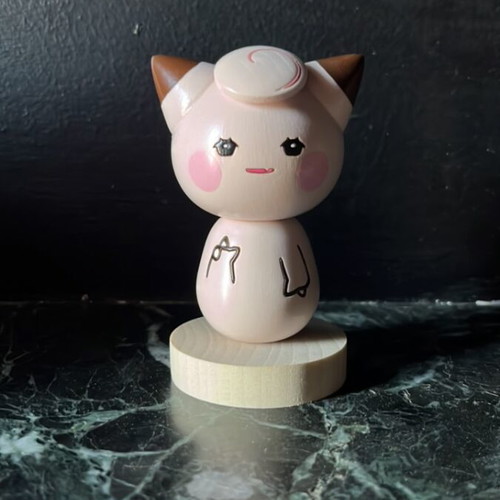 Clefairy Pokemon collectible figure Usaburo Kokeshi 2022 like new