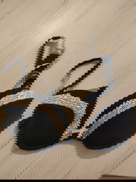 Σουτιέν golddigga 34 B μπλε σκούρο με άσπρη δαντέλα