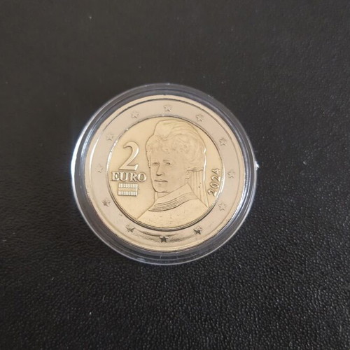 2 Euro Austria 2024 coin used in protective capsule