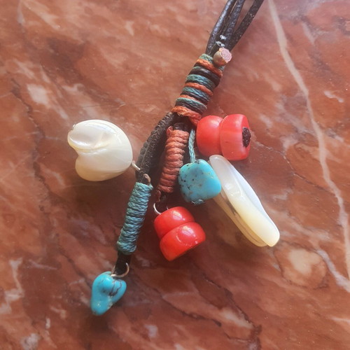 Necklace with colorful beads, 56 cm