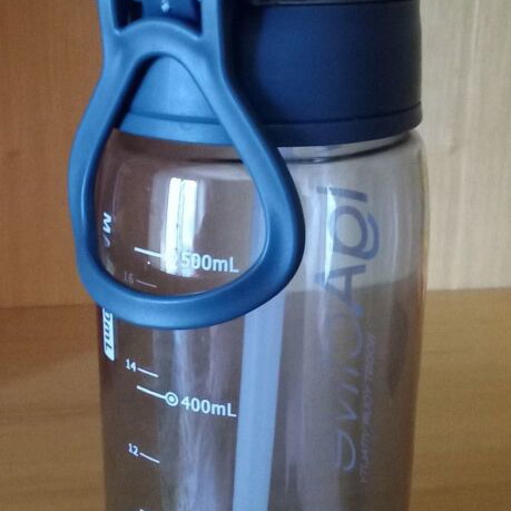 Training water bottle gray, height 22 cm