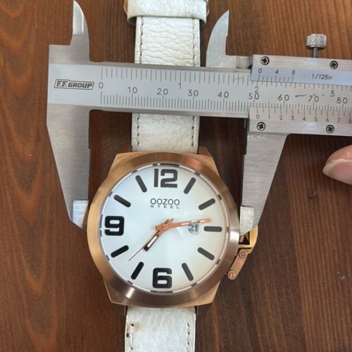 Oozoo Steel watch like new, men's, white and gold
