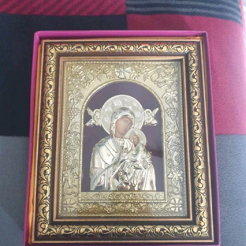 Icon Panagia Jesus Christ gold plated new 27x22.5cm