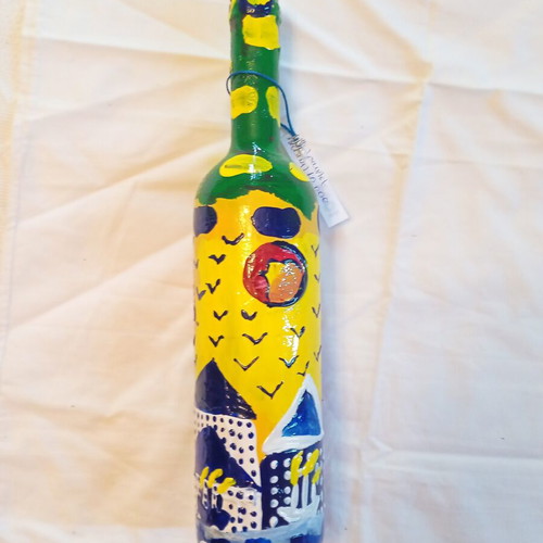 Glass Bottle Summer Time Ioanart handmade, new
