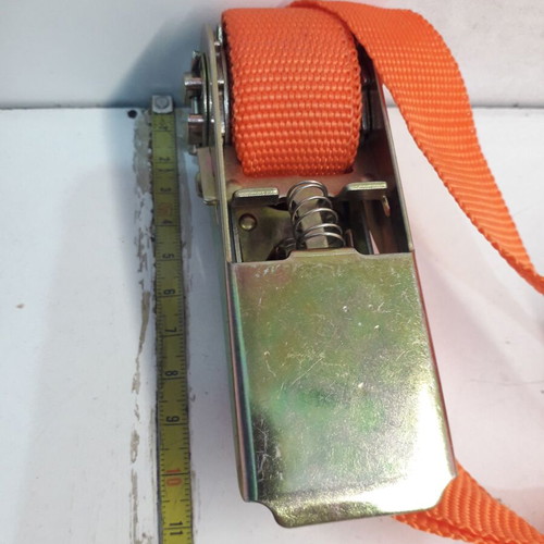 Cargo securing strap with ratchet and 2 hooks new 3.75m length