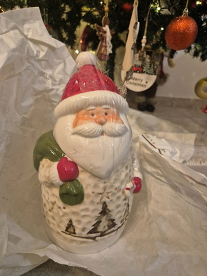 Santa Claus cookie jar 16×14 Vicko unused