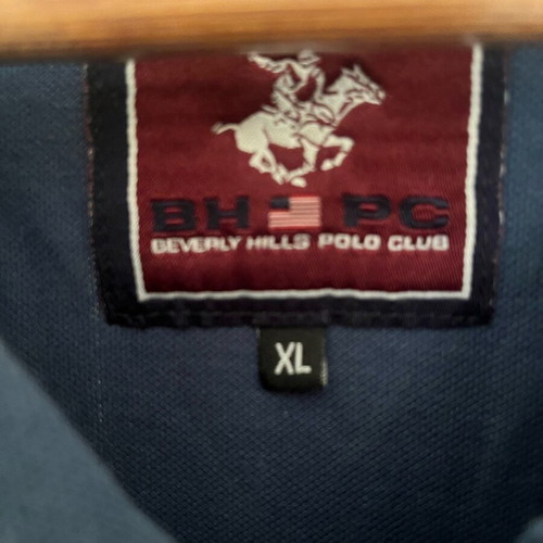 Beverly Hills Polo Club long-sleeve men's polo shirt used, size XL, blue
