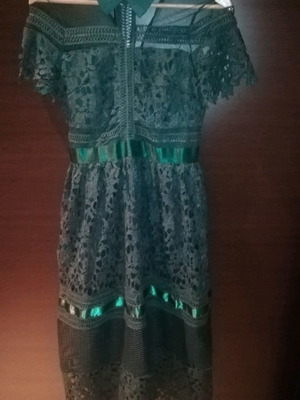 Φόρεμα πράσινο όλο δαντέλα αφόρετο μέγεθος M