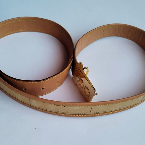 1st Classe Alviero Martini Geo Printed Leather Belt New, Size 100 cm