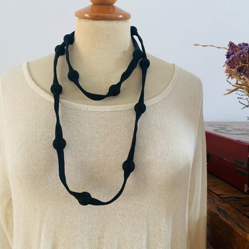 Necklace by Ioanna Kourbela, new, cotton and wood, black