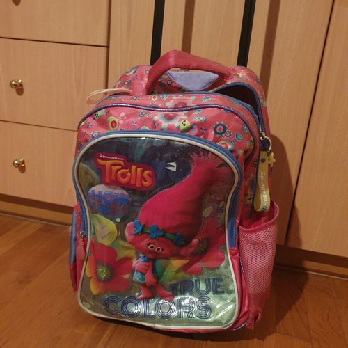 Trolls School Bag with Wheels for Girls like New