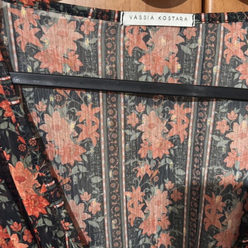 Vassia Kostara maxi kimono like new, black and red