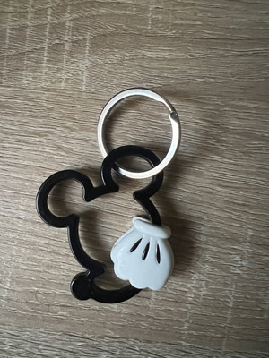 Μπρελόκ Disney Fob Silver Rig Μαύρο μεταλλικό Mickey Mouse Μπρελόκ Πλαστικό γάντιMICKEY MOUSE Head K