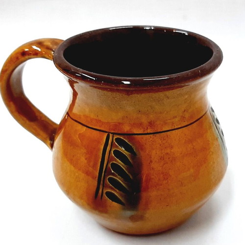 Small glazed ceramic pot handpainted, like new, Bulgaria